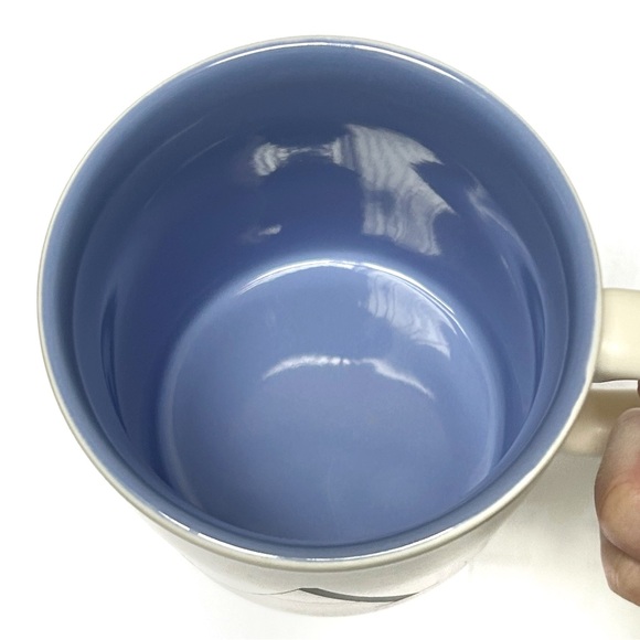 Indigo Monogram Initial A Letter Ceramic Mug White Creme Purple Coffee Tea Lilac - Picture 3 of 9